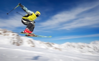 снег, зима, спорт, прыжок, лыжи