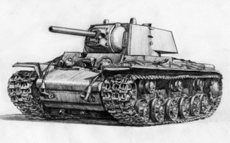тяжелый танк, танк, рисунок, Кв, кв-1, советский